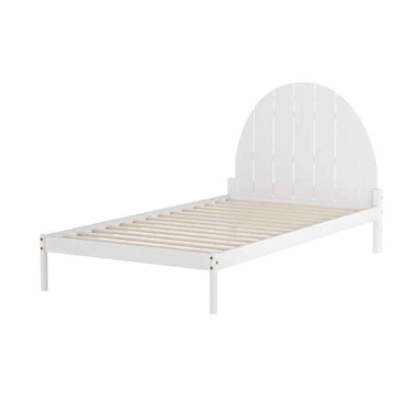 King Single Bed Wooden White Bed Frame DALY - Contemporary Style | Adult Bed